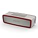 Produktbild iProtect Schutzbox Abdeckung für Bose SoundLink Mini Lautsprecher Soft Cover Case in transparent und dunkelrot