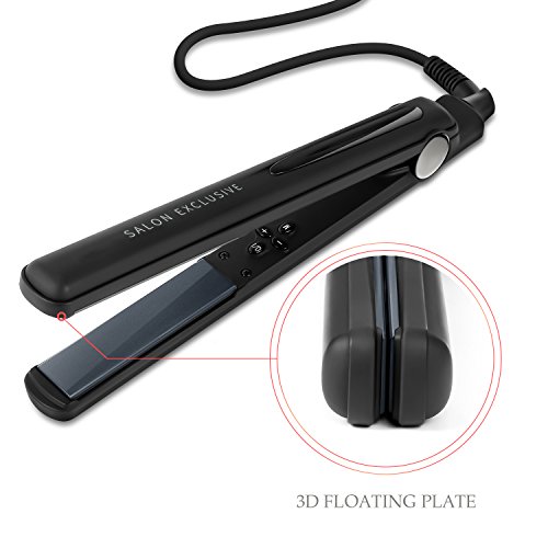 BESTOPE Haarglätter Keramikplatten Glätteisen mit LED Anzeige und Tastensperre Hair Styler Auto-abschalten Hitzebeständige Haarbürste - 4