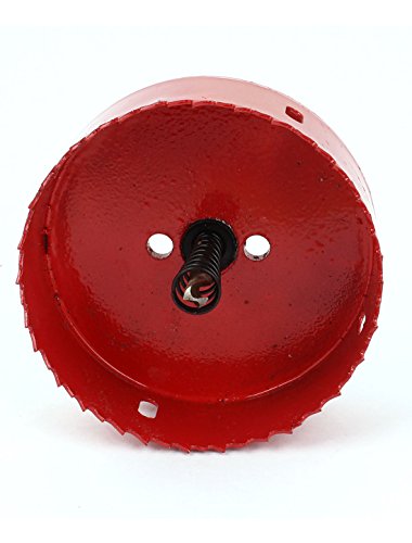 Sourcingmap Holz Eisen 90 mm gezahnt Bi Metall Lochsäge Cutter Bohrer Bit rot - 2