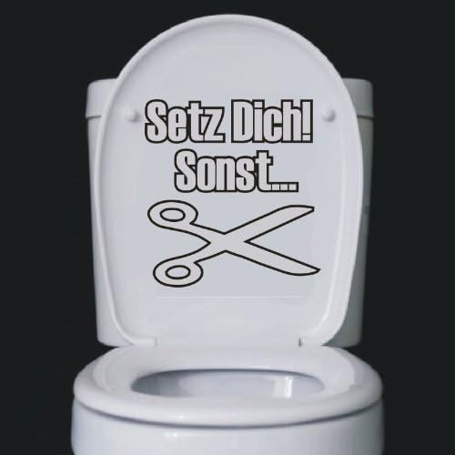 Sticker for Toilets German Language 'Sit Down! Otherwise...'
