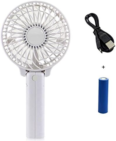 Flypro Handfan Mini Fan Rechargeable Portable Multifunctional Fan Handheld Electric Foldable Desktop Cooling Fans Personal Fans Less Noise with 18650 Battery (White)