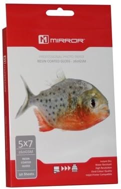 Mirror Premium Gloss Photo Paper Resin Coated 7x5 inches (50 Sheets)