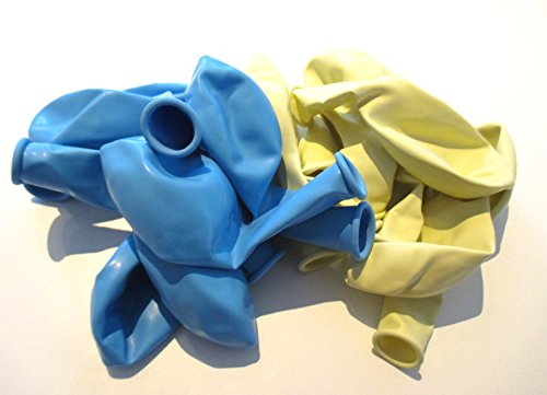 50 x Luftballons je 25 Creme & Hellblau – ca. Ø 28cm – 50 Stück – Ballons als Deko, Party, Fest, Baby, Junge, Mädchen, Geburt, Hochzeit – Farbe Creme & Hellblau – für Helium geeignet – twist4® - 3