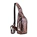 Produktbild Echtes Leder Sling Rucksack - Retro Chest Sling Crossbody Schulter Rucksack Lässig wasserdicht Reisen Wandern Daypack für Männer