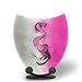 Produktbild Kerze Amphore mit Halterung in der Farbe magenta/pink/grau, Unikat, Handmade, Erlebniskerze Elem Candle