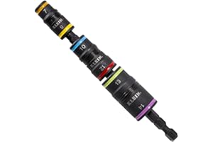 Klein Tools 32933M 6-in-1 Impact Socket Set Features 3 Flip Sockets, 6 Metric Hex Sizes 7 mm to 14 mm, Magnetic