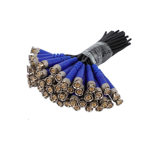 RIVER FOX® Combo BNC Connector with Copper Wire Moulded - 18CM Power Pigtail Male Cables with 2.1mm Connectors Barrel Jack for Surveillance CCTV Camera (10Pcs. Blue BNC With White DC 10pcs.)