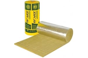 ISOVER ORSTECH LSP-H SAINT-GOBAIN, LANA DI ROCCIA CON ALLUMINIO PER CANNE FUMARIE DA 3 MM, ROTOLO DA 5 MQ