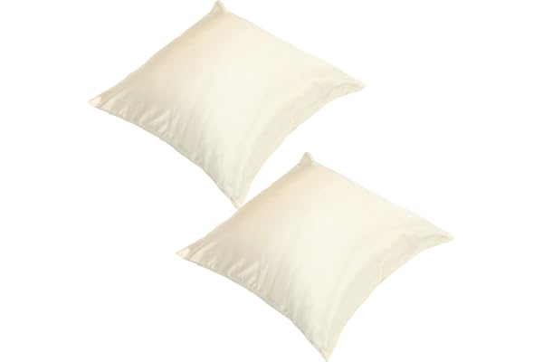 MUELODSIC 2 St Dekorativa Kuddfodral i Glansig Fyrkantiga Satinfinish Slitstarka Hudvänliga Euro Sham Pillow Covers för Soffan