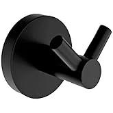 Almond10 Black Color Metal Sturdy Bathroom Sink 2-Piece Hanger Apparatus Bathrobe Towel Hanging Hanger Screw