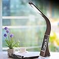 VIPREKHO LED Desk Lamp Flexible Gooseneck with Clock Calendar and Temperature, Office Gift Ideas, Touch Dimmable Desk Table Lamp with 3 Levels Brightness, Modern Light for Home Office and Dorm