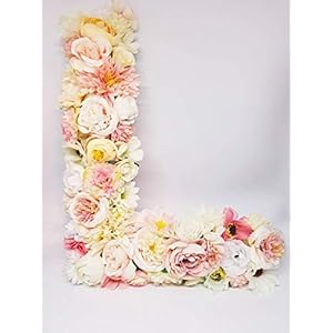 3er Set aus 2 Blumenbuchstaben und einem Herz aus Seidenblüten Initialen Hochzeit Autoschmuck