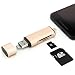 Produktbild Saxonia SD TF Kartenleser 3 in 1 OTG USB-A / Micro USB / USB-C Adapter Stick Card Reader Gold
