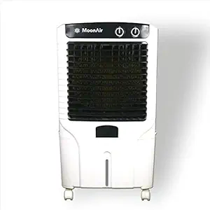 Moonair Plastic Platinum 65 Desert Air Cooler With 65 Liters Water Tank; High Density HoneycombPads; 5 Fin Power Flow Blade; Castor Wheels For easy Movement; 4 Way Air Deflection; Low Power Consumption; 3 speed (65-L , Black And White)