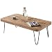 Produktbild WOHNLING Couchtisch Massiv-Holz Akazie 115 cm breit Wohnzimmer-Tisch Design Metallbeine Landhaus-Stil Beistelltisch Natur-Produkt Wohnzimmermöbel Unikat modern Massivholzmöbel Echtholz rechteckig