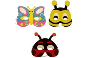 PARTYRAMA 12 x Insect masks Party bag fillers/Party Dress up 3 designs