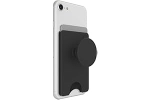 PopSockets : PopWallet+ pour MagSafe - Porte-cartes avec PopTop Interchangeable Intégré pour Smartphones et Coques - Black