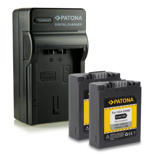 M&L Mobiles® | Novedad - 4in1 Cargador + 2x Batería como CGA-S006 E CGAS006 E con Infochip · 100% compatible con Panasonic Lumix DMC-FZ7 | DMC-FZ8 | DMC-FZ18 | DMC-FZ28 | DMC-FZ30 | DMC-FZ50 -- BP-DC5E Leica V-Lux 1