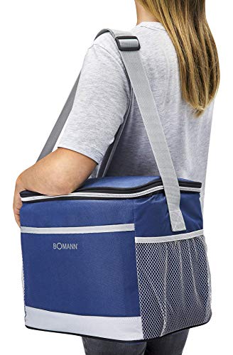 Elektrische Kühltasche Auto mit 12 Volt Anschluss Picknick Schultergurt Faltbar (Kühlbox 15 Liter, Isoliertasche, Blau, Picknicktasche) - 4