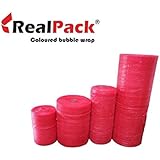 REALPACK® 1 x Roll - Antistatic Red Bubble Wrap size : Wide 12" 500mm x 100m. Ideal for Providing Physical Protection in Transit by Electrostatic Free Fast Shipping Next Day UK Delivery