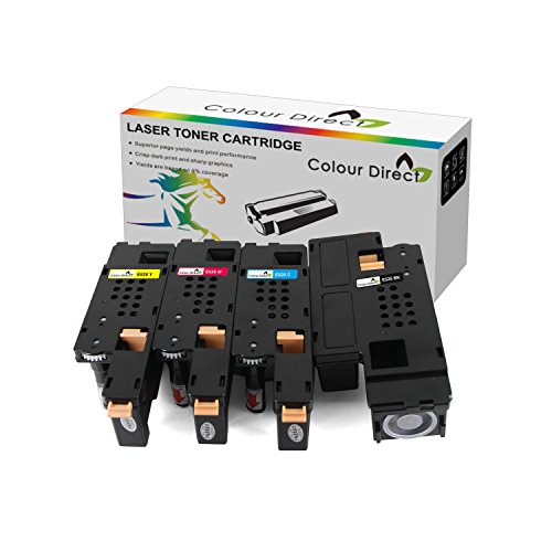 4 Colour Direct Toner kompatibel zu Dell E525w LED-Farblaser-Multifunktionsdrucker- Schwarz 2.000 Seiten, Color je 1.400 Seiten