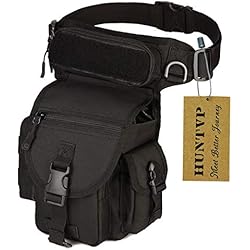Huntvp Bolsa de Pierna Bolsa Táctical Militar Impermeable para Correr Senderismo Ciclismo Camping Caza, Negro/Verde/Marrón/Camuflaje