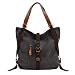Produktbild LAIDAYE Frauen Rucksack Mehrzweck-Segeltuch-Handtaschen Beiläufige Wilde Schulter Crossbody-Tasche Große Kapazität Im Freien College-Rucksack,DarkGrey-31 * 10 * 35cm