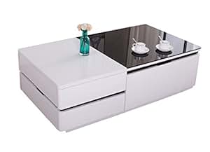 OSPI White Gloss Coffee Table/low Table with 4 Storage ...