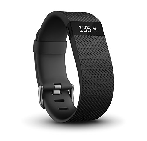 Fitbit Charge HR - Pulsera de actividad y ritmo card  aco  color negro  talla L