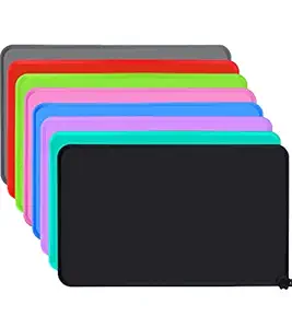 Joytale Dog Cat Food Mat, FDA Grade Silicone Waterproof Pet Feeding Mats, Non Slip Pet Bowl Mats Placemat, 21 inches x 14 inches, Black