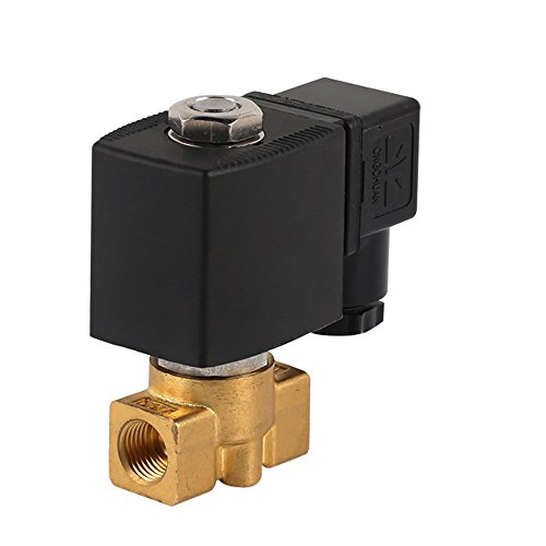 Messing Elektrisches Magnetventil,Servogesteuert, Wasser Gas Öl(Stromlos Geschlossen N/C; G1/4″ 0-10bar) - 3