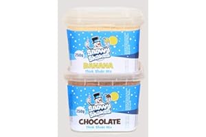 SNOWYCONES Snowy Shakes Milkshake, Thick Shake Mix 2 x 250g Chocolate, Strawberry, Banana, Vanilla (Chocolate & Banana)