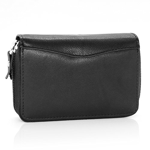 SWISSONA Porte-Monnaie Premium en Imitation Cuir de Haute qualité avec Compartiments pour Cartes supplémentaires, en Noir | Portefeuille, étui pour Cartes de crédit