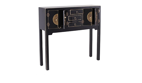 Tousmesmeubles Console Black 4 Doors 3 Drawers Chinese Furniture Beijing 95 X 26 Cm X H 90 Amazon Co Uk Kitchen Home