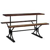 Sitztiefe: 20 cm ROMELAREU Bartisch mit Bänken Altholz Massiv 180 x 50 x 107 cm Möbel Möbelgarnituren Küchen- & Esszimmergarnituren