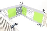 BEBILINO ® Nestchen Bettnestchen & Bettumrandung ALLE GRÖSSEN für Babybetten GRÜN GRAU