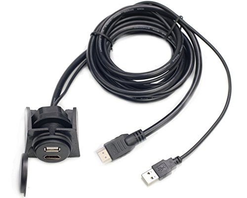 USB HDMI 2m Kabel Verlängerung Wasserdicht Buchse Stecker Einbau Montage Adapter - 4
