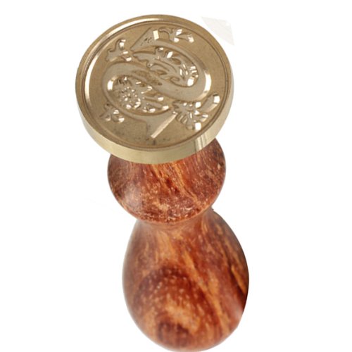 Tenflyer® Dichtungs-Wachs Klassische Initial Wachs-Siegel-Stempel Alphabet Buchstabe Retro Holz (letter S) - 2