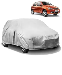 H M S Car Body Cover for Tata Indica V2 (Without Mirror Pockets) (Silver)