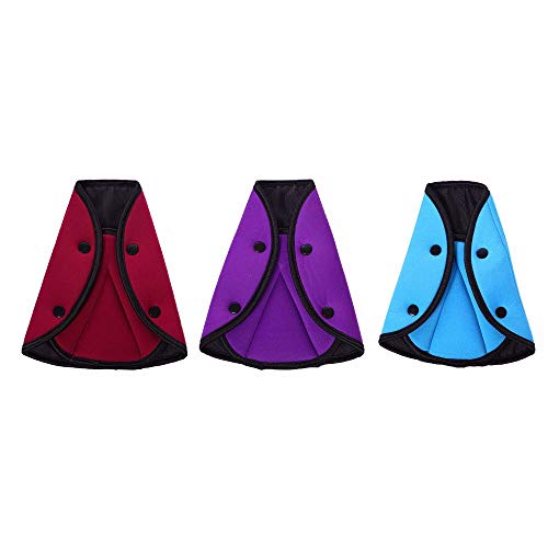 Preisvergleich Produktbild Sicherheitsgurt-Halterung für Kinder, 3 Stück, Blau / Rot / Violett