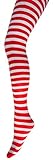 Mysasi London Children's Striped Tights (6-8 years, Red and White)