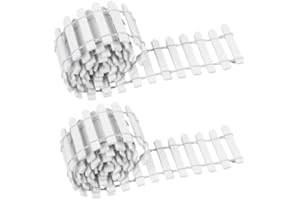 GRANVOO Mini clôture pour jardin, 2 pièces, mini clôtures en bois, clôture pour sapin de Noël, décoration ornements, plantes pots bonsaï, 90 x 5 cm (01)