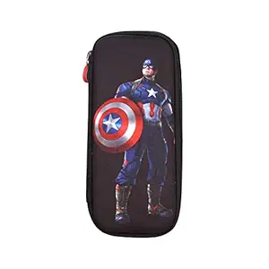 PEPUP Captain America Pencil Case for Boys Water Proof Stationary Box Navy Blue Birthday Return Gift