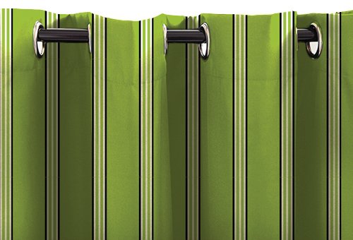 Lime Green Stripe wasserabweisend Garten Vorhangschal mit Ösen, 139,7 x 213,4 cm - 2