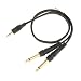 Produktbild Homyl 1 Stück Audiokabel 3,5 mm Klinke Stereo Stecker auf 2 x 6,3mm Klinke Mono vergoldet Kupferleiter Kopfhörer Lautsprecher Kabel - Schwarz - Schwarz - 0,5 Meter