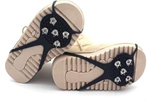 EHOTER Universelle Rutschfester Greifdorn Anti Rutsch Greifer Spikes rutschfeste Schuhabdeckung Schnee Rutschhemmender Nagel Steigeisen Spikes Abdeckung 5 Zähne Sicherer Gehen Joggen Angeln Wandern