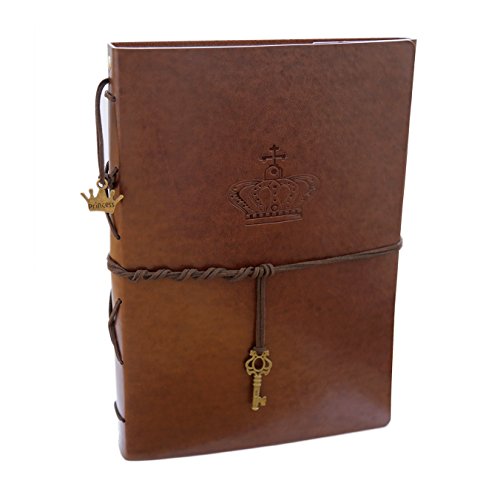 HVDHYY Álbum Cuero PU Vintage Rellenable Negro-página Libro Memoria 