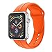 Produktbild BZLine Armband | Weiches Silikon Ersatz Uhrenarmband | Für Apple Watch Series 4 40mm/44mm | Neue Mode und Hautfreundlich | Handgelenkgröße: 5,51-7,28 Zoll | Bandlänge: 96 mm + 117 mm | 14 Farben (Für 44MM Armband, Orange)