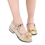 MRURIC❀ Kinder Schuhe Einzelne Schuhe Infant Kinder Mädchen Bowknot Perle Spitze Kristall Single Princess Schuhe Anti-Rutsch Taufschuhe Partei Schuhe Hochzeit Absatz Schuhe Lederschuhe