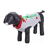 Estilo inglaterra JINHONGH Perro Mascota Bola de Navidad Payaso navideño Suéter Teddy Golden Retriever Ropa para Perros Grandes (Color : Gray, Size : XXL)